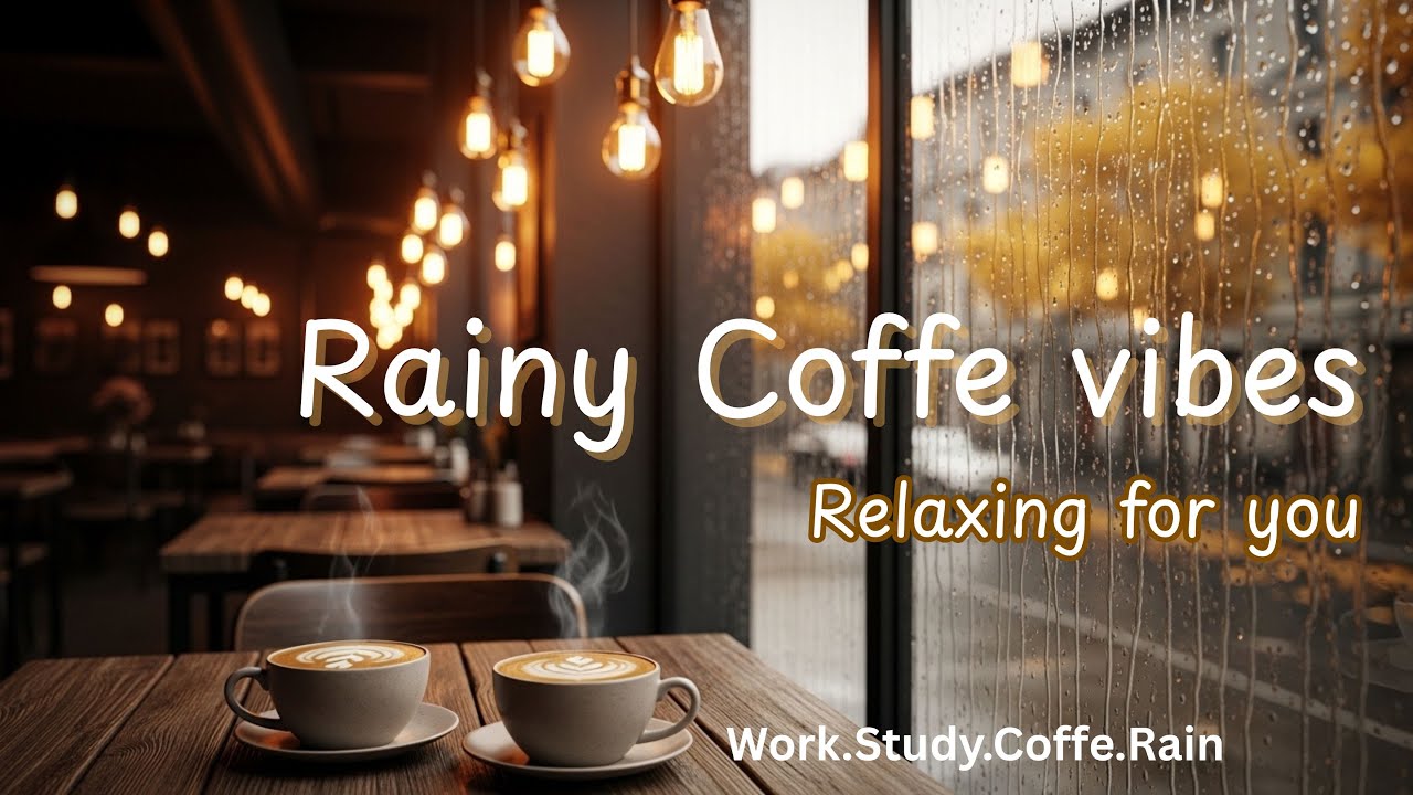 Cozy Café Ambience ☕ Calm Jazz Piano & Rain Sounds for Night Work
