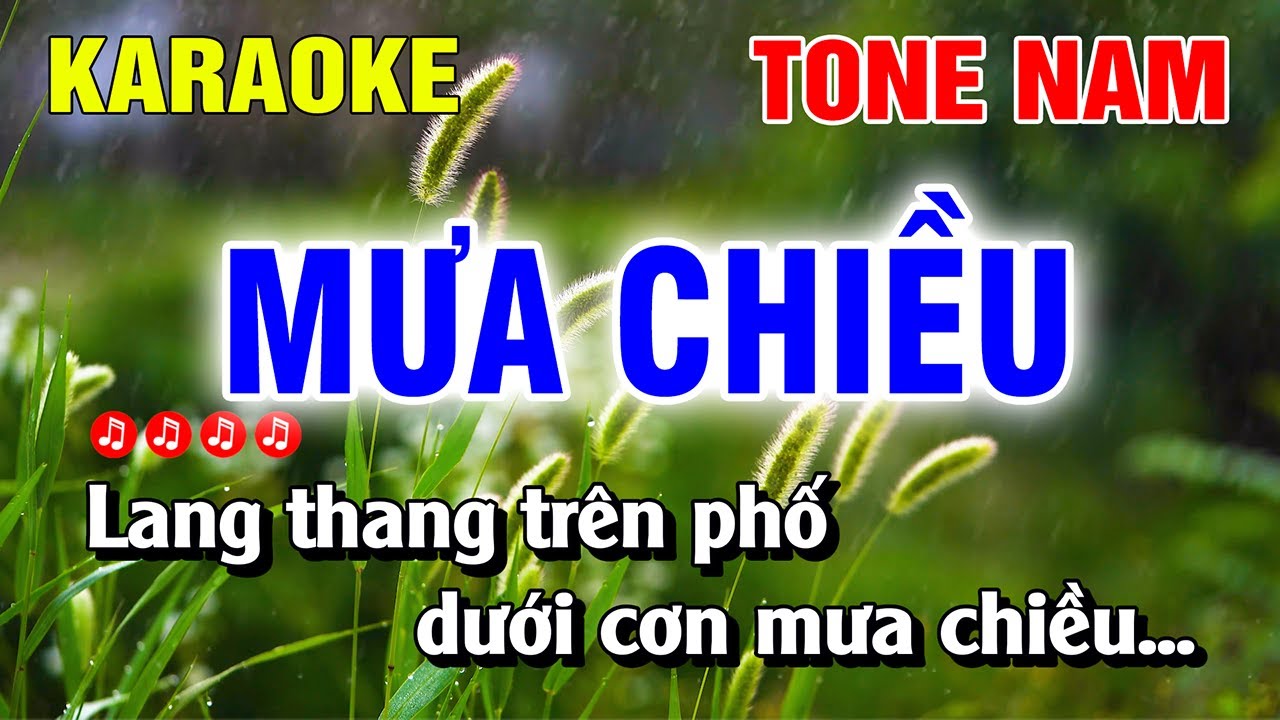 Karaoke Mưa Chiều Tone Nam Nhạc Sống Hay Nhất | Nguyễn Linh