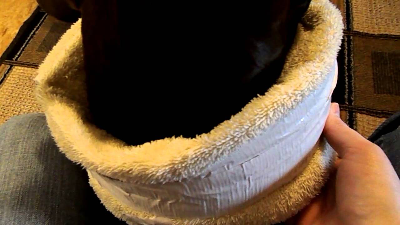 E-COLLAR ALTERNATIVE! Homemade e collar/ cone.. Modeled by Junior the Pitbull
