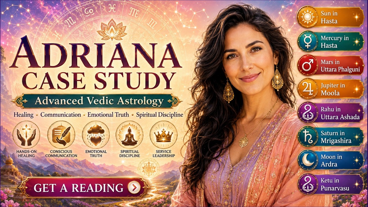 Sun, Mercury & Mars in Hasta Lagna | Adriana’s Service-Led Identity & Karmic Leadership