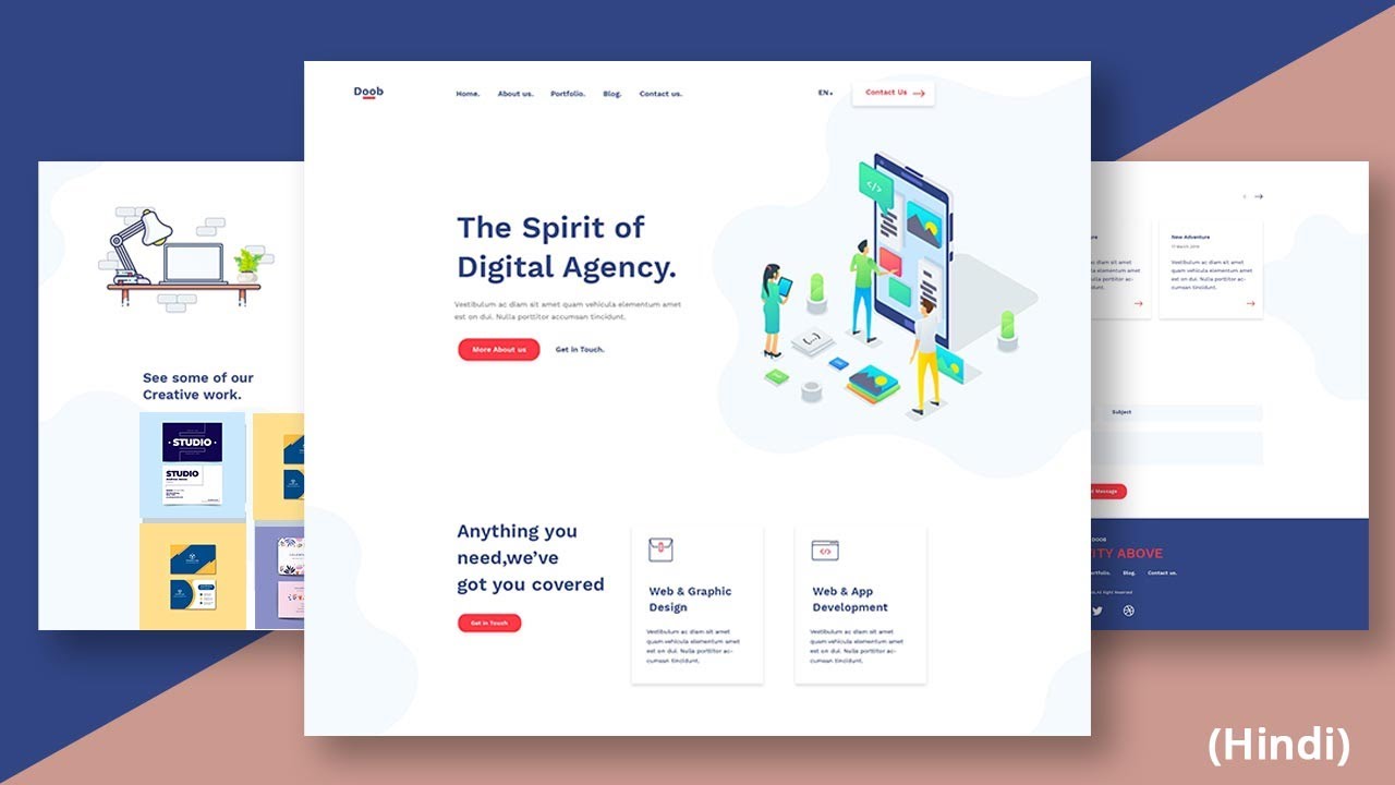Digital Agency Website - HTML 5 & CSS 3 Responsive Layout - Easy Tutorial -  Hindi
