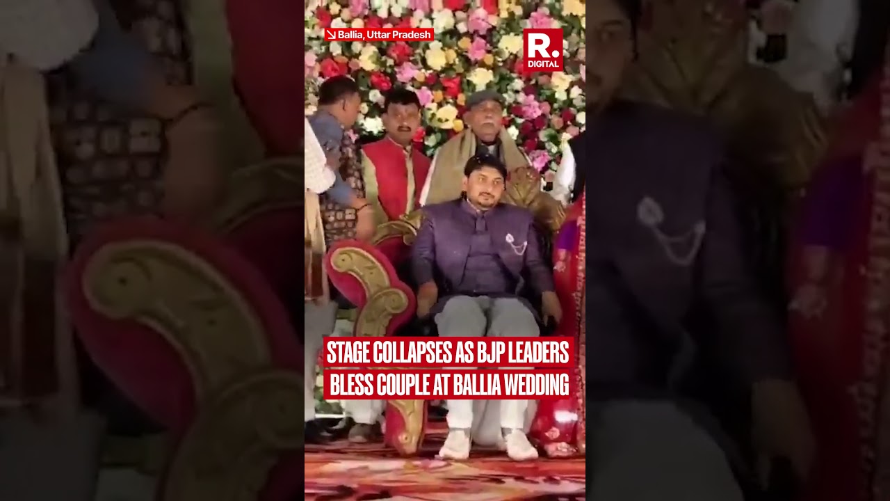 Stage Collapses as BJP Leaders Bless Couple at Ballia Wedding