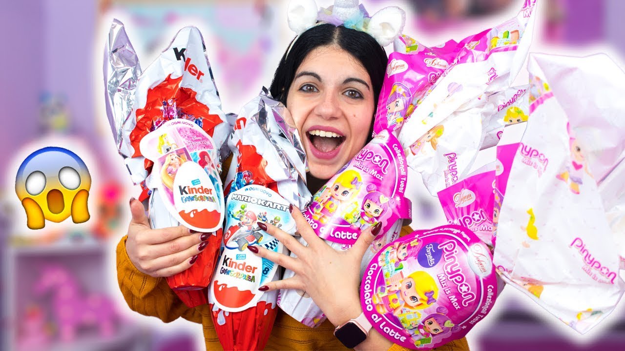 APRO TANTE UOVA DI PASQUA KINDER SORPRESA E PINYPON! SONO SFORTUNA