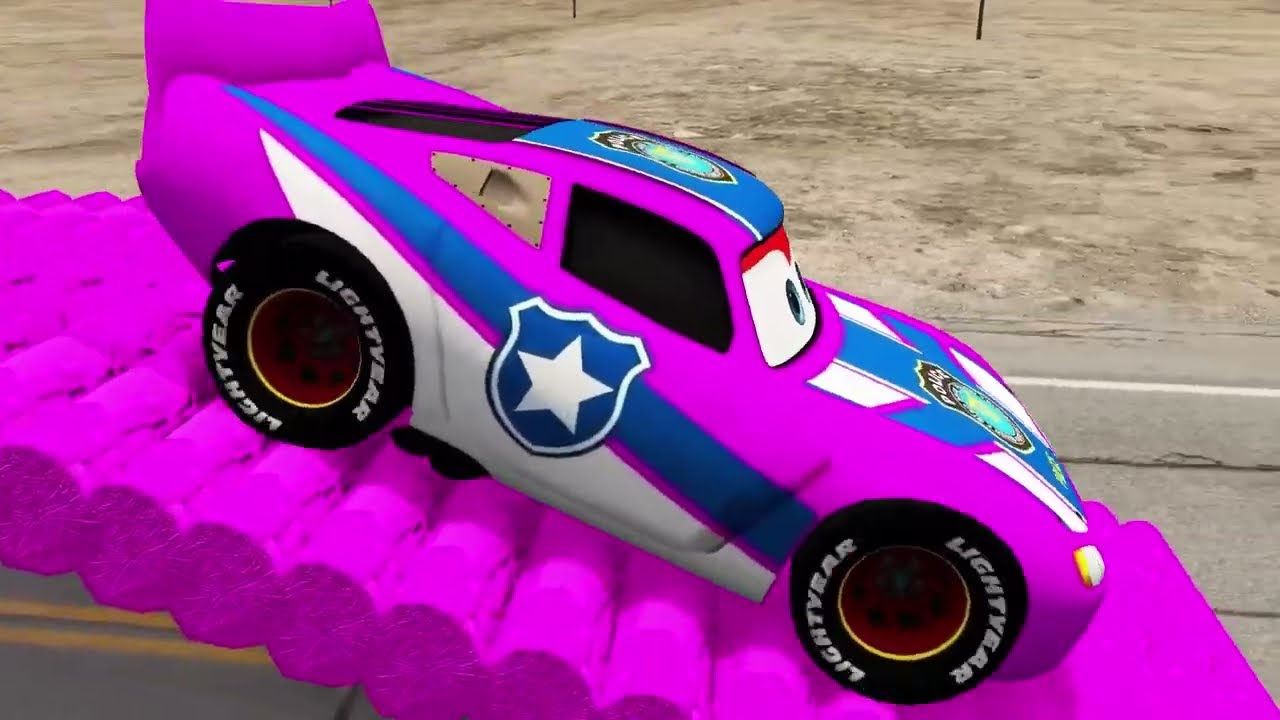 TRANSPORTING PIXAR CARS & FRUITS WITH COLORED & JOHN DEERE vs CLAAS vs TRACTORS - BeamNG.drive #962