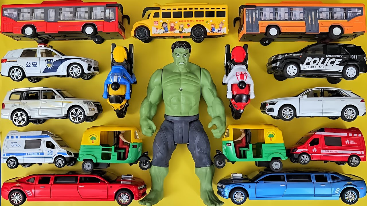 Mini City Adventures: 🚒🚌🛺 | Exploring Toy Vehicles from School Buses to Limousines