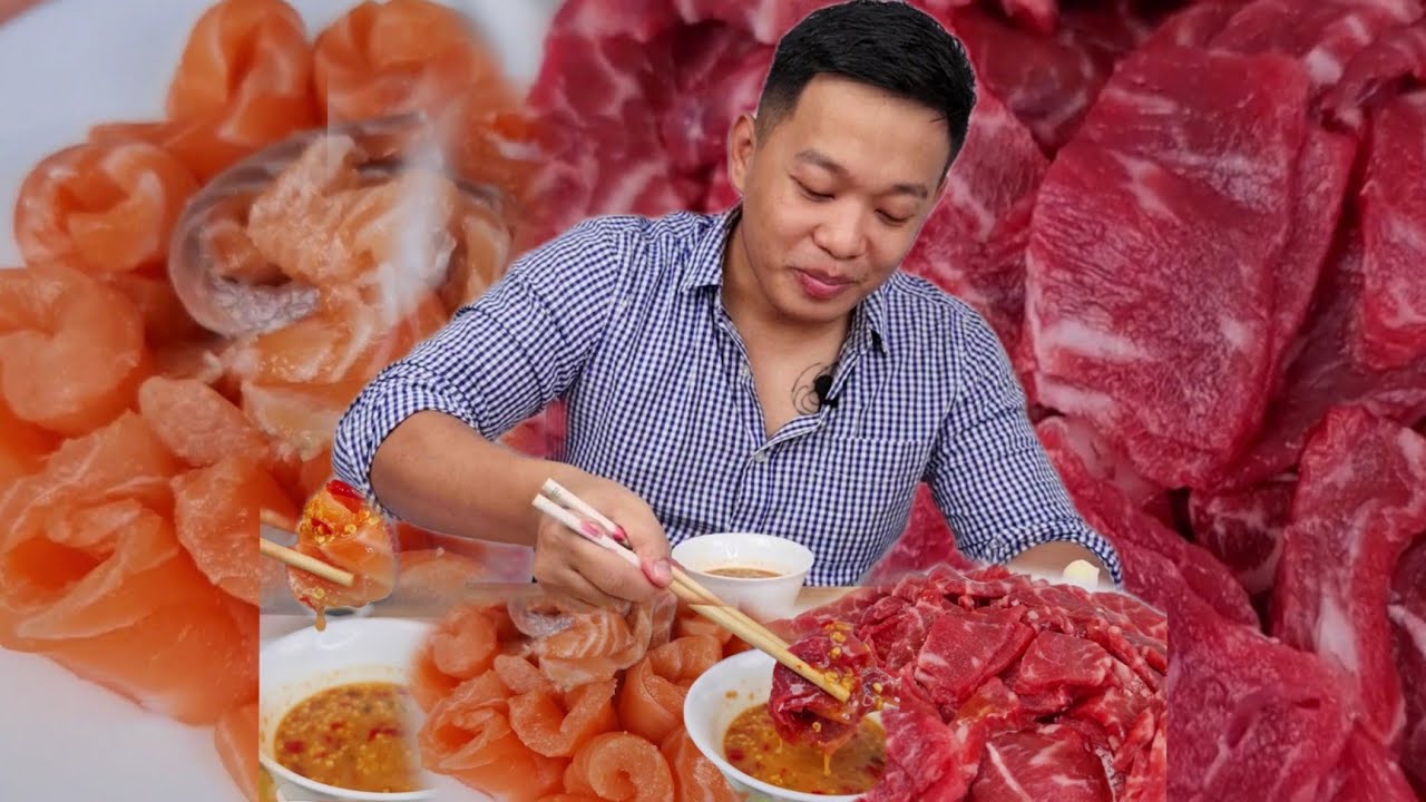 Salmon Sashimi and Raw Ausi Beef Sashimi ❣️ Ser Mal ဆော်လမွန်နဲ့ ဩစီအမဲသား ဆာရှီမိ စားမယ်