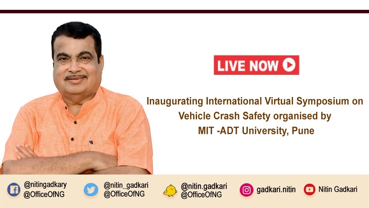 Inaugurating Virtual Symposium on Vehicle Crash Safety organised by MIT-ADT University, Pune