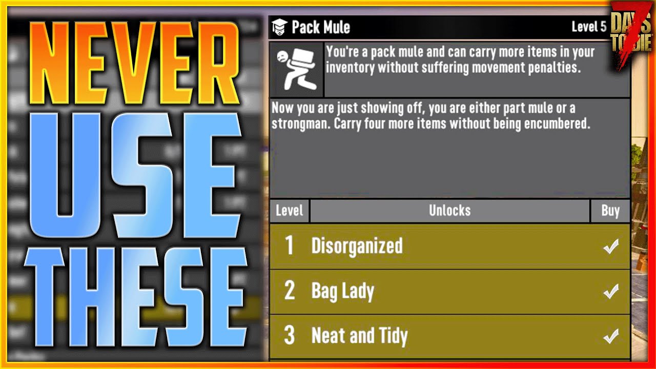 The Top 5 WORST PERKS - 7 Days To Die