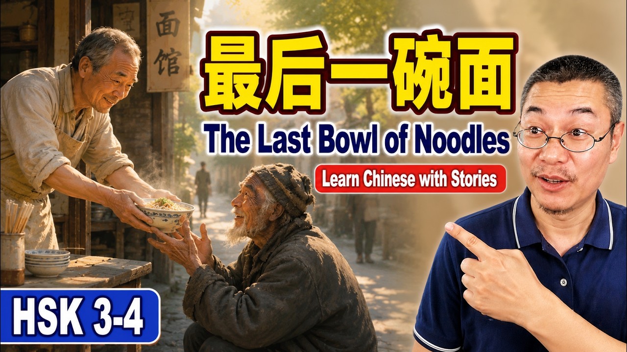 Chinese short story 46 |最后一碗面The Last Bowl of Noodles| HSK 3-4 | 听故事学中文 | 中文短篇故事