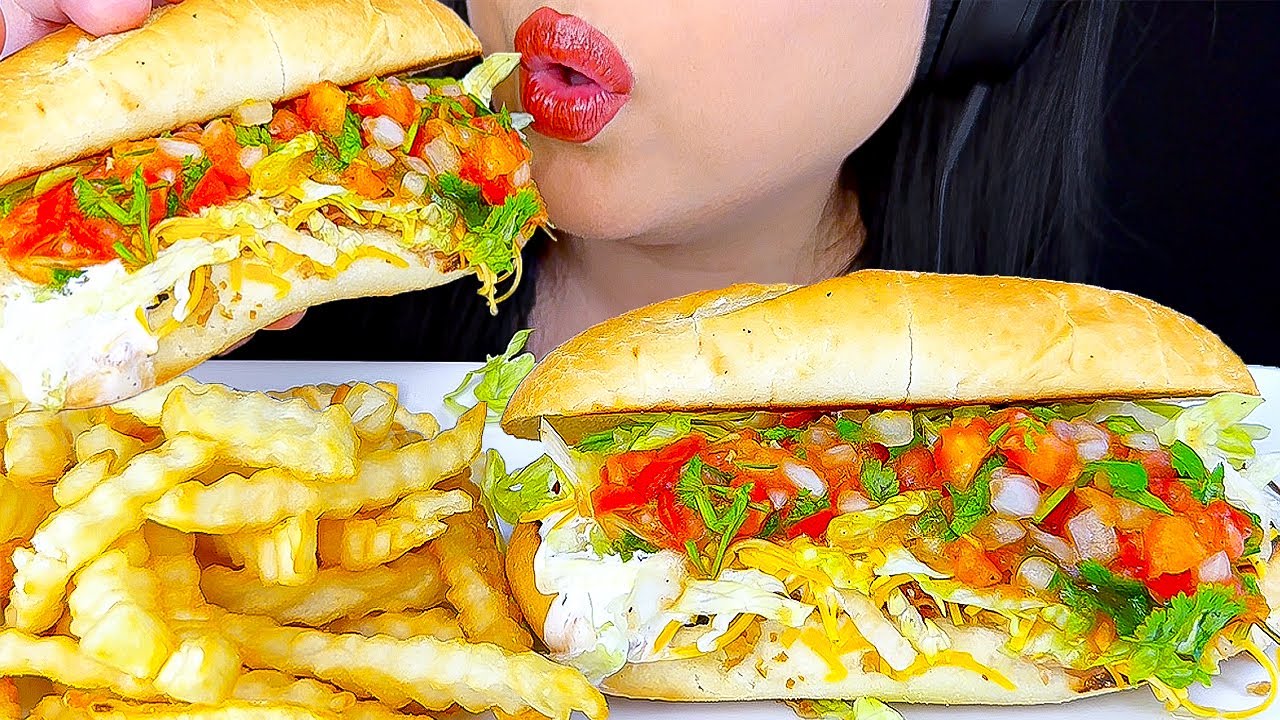 ASMR MUKBANG | Del Taco Epic Torta & Crinkle Fries | Eating Sounds | ASMR Phan