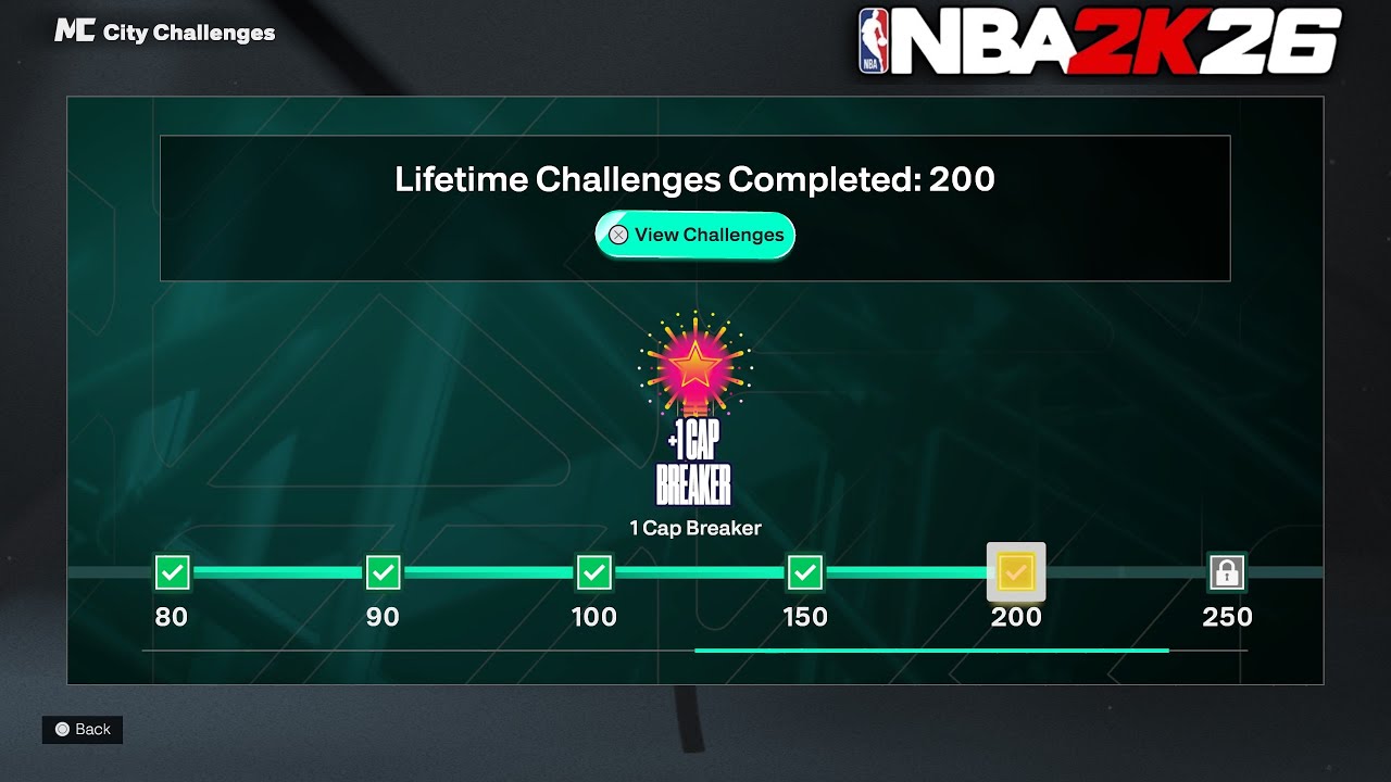 HOW TO COMPLETE 200 LIFETIME CHALLENGES FAST & UNLOCK FREE CAP BREAKERS ON NBA 2K26!