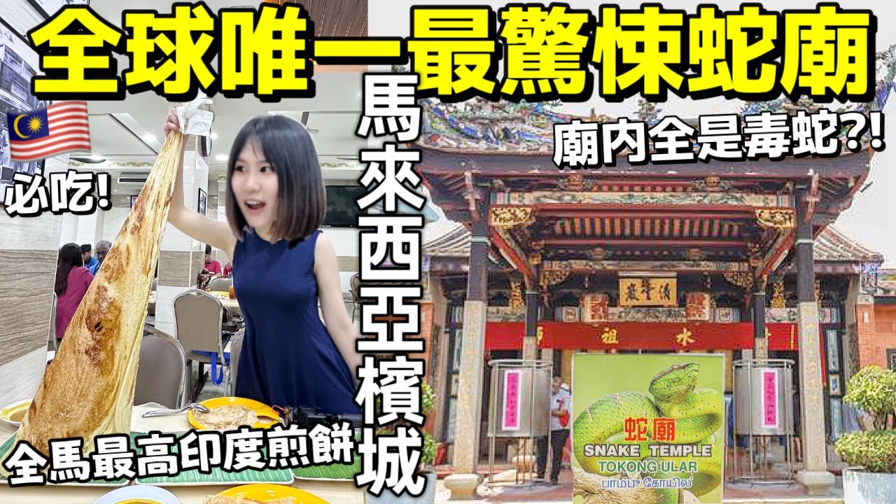 馬來西亞檳城最驚悚蛇廟！敢來拜嗎？百年廟內到處是毒青蛇？！必吃檳城Mamak檔人氣最高巨無霸印度煎餅｜馬來西亞旅遊多好玩｜Kodootv