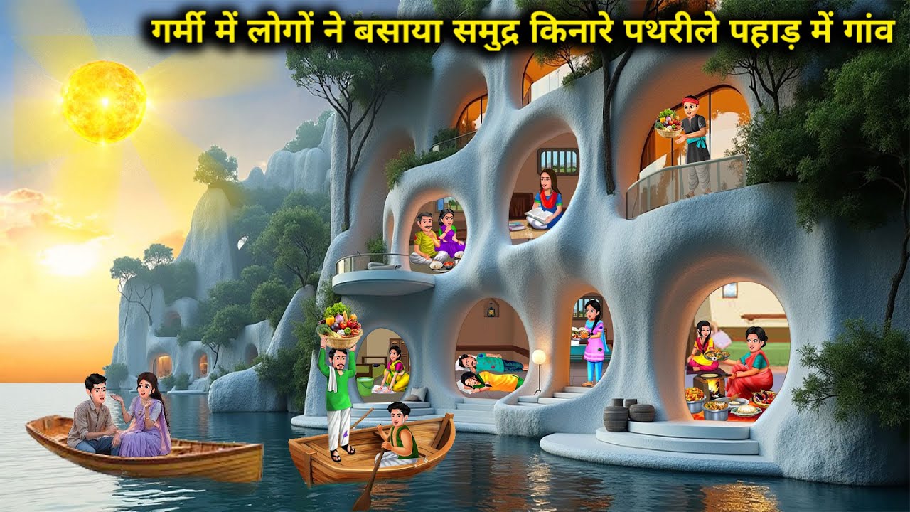 गर्मी में लोगों ने बनाया समुन्द किनारे पथरीले पहाड़ में गांव| Hindi  kahaniya| Saas Bahu ki cugliya|