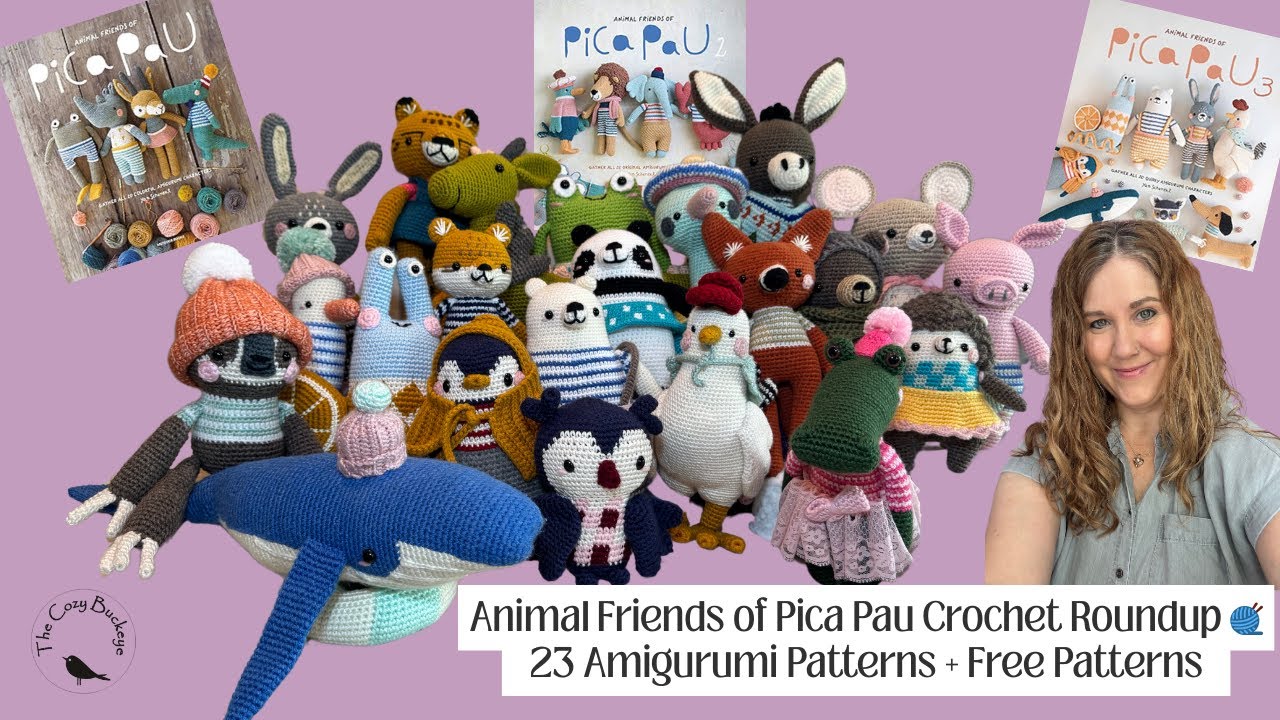 Animal Friends of Pica Pau Crochet Roundup / 23 Amigurumi Patterns + Free Patterns / Book Review