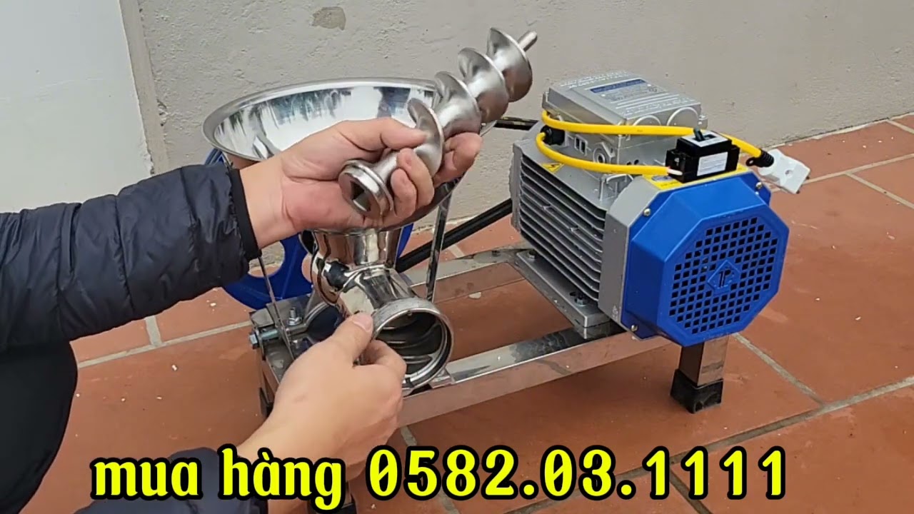 Máy đùn thịt 22 inox moto 2,2kw- máy xay xương,máy xay cổ cánh gà,máy xay mỡ,máy đùn cám viên