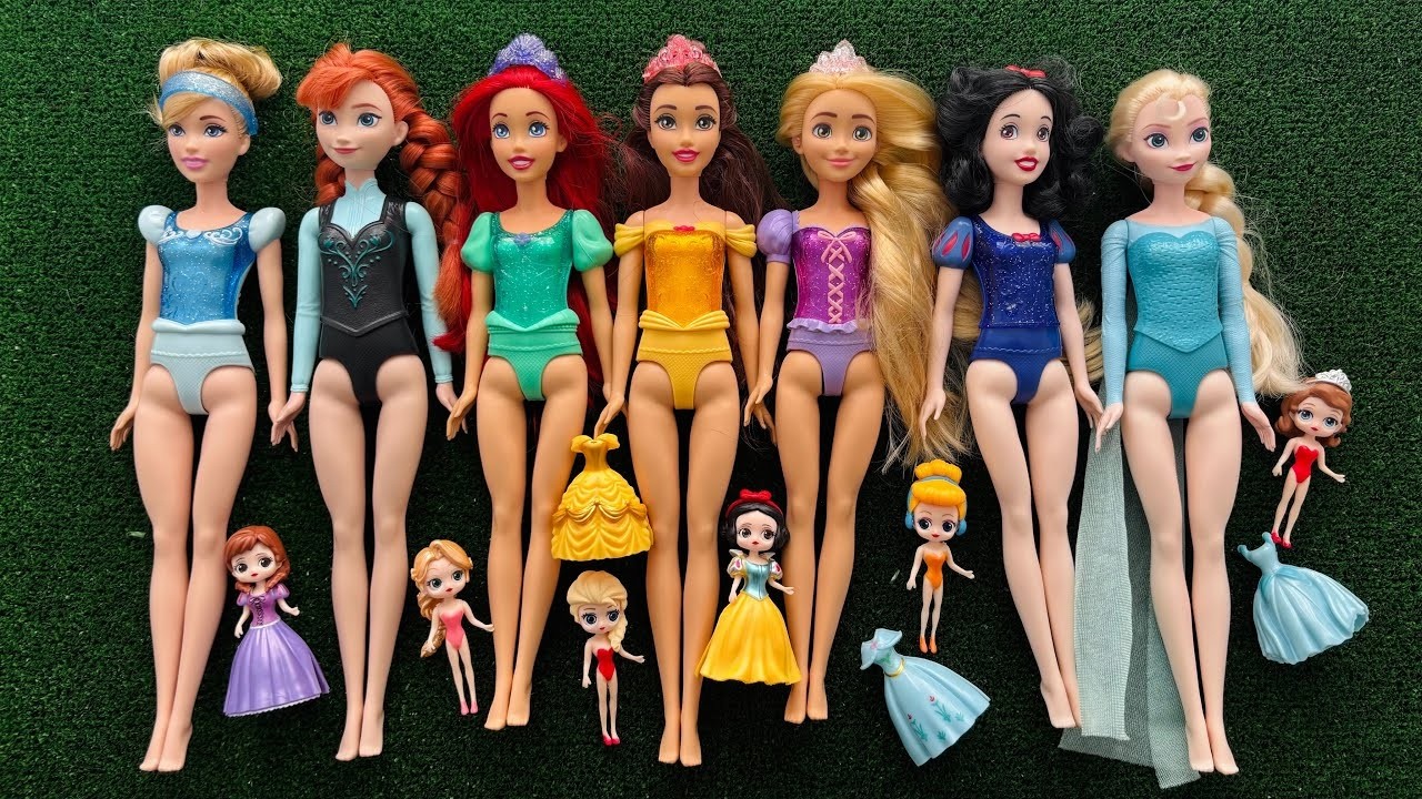 Disney Princess Doll Makeover ~ DIY Miniature Ideas for Barbie - Wig, Dress, Faceup, andMore! DIY