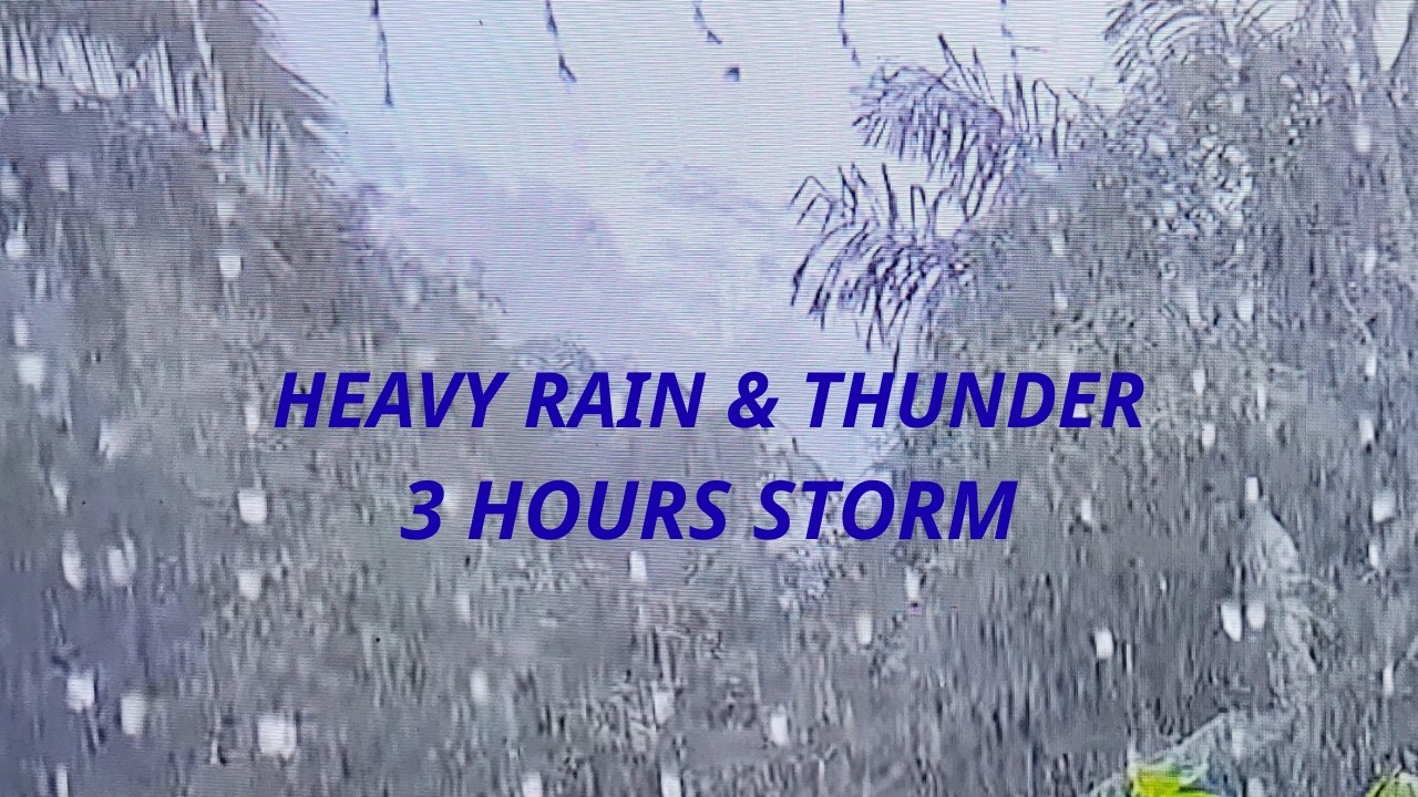 3 Hours Heavy Rain Thunderstorm for Sleep | Mưa To Sấm Chớp Mùa Hè 3 Giờ