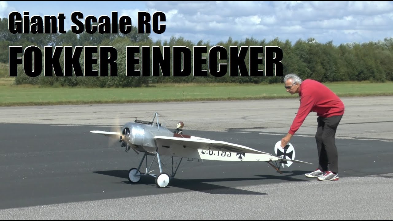 GIANT SCALE RC FOKKER EINDECKER (Articulated pilot): ELVINGTON LMA SHOW 2014