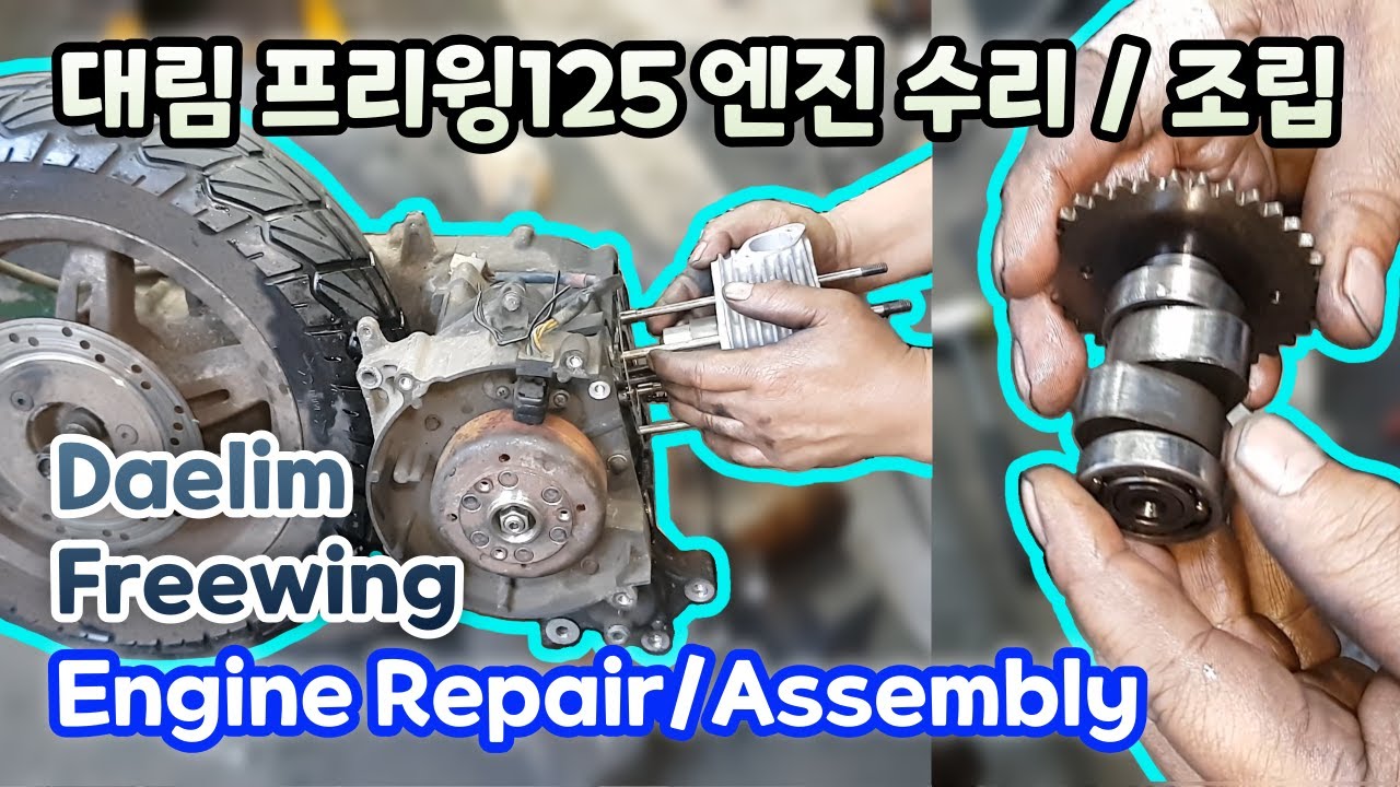 Daelim Freewing 125 Motorcycle Engine Repair - Двигатель в сборе (3/4)