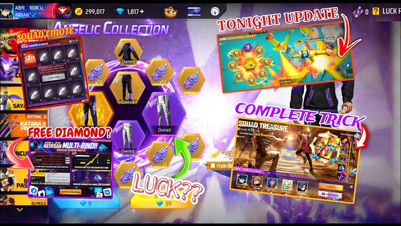PURPLE ANGELIC RING EVENT SPIN AND FREE DIAMOND EVENT DETAILS IN FREE FIRE INDONESIA SERVER 🇮🇩❤️‍🩹