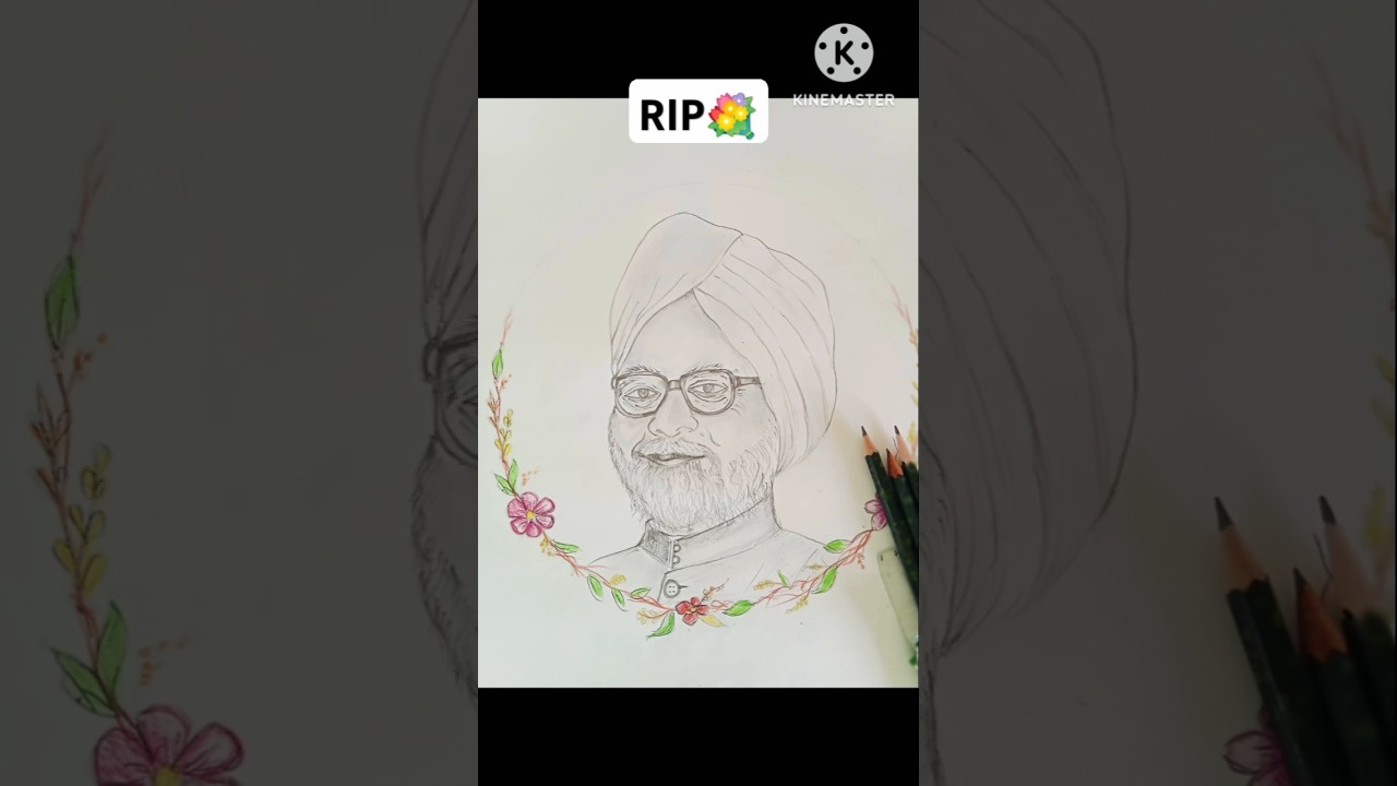 Manmohan singh 💐#rip #news #portrait#congress