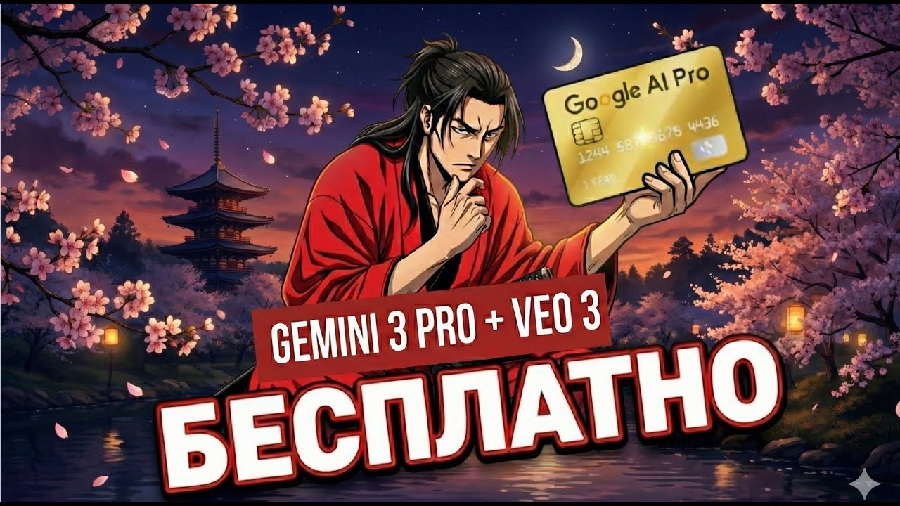 VEO 3.1 БЕСПЛАТНО: КАК ПОЛУЧИТЬ GEMINI 3 PRO НА ГОД (АВТОМАТИЧЕСКИЙ СПОСОБ 2025)