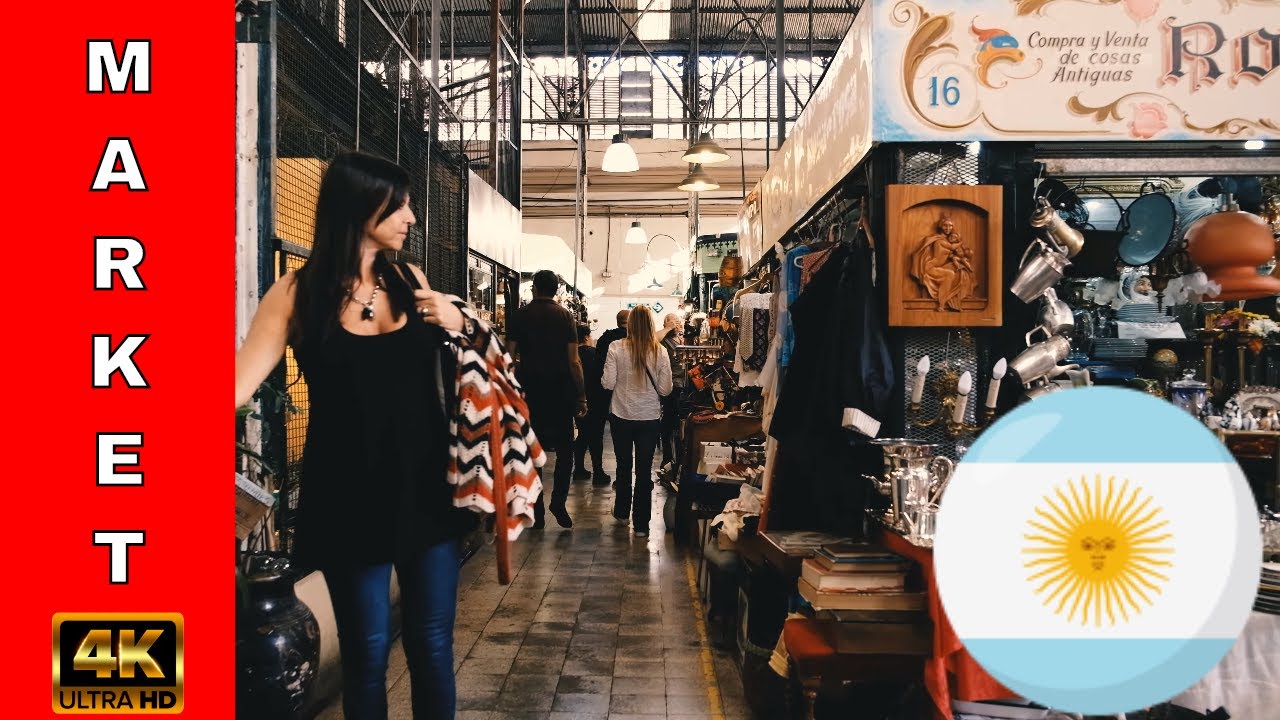 Mercado de Pulgas San Telmo 🍲 Bbuenos Aires | Argentina 4k