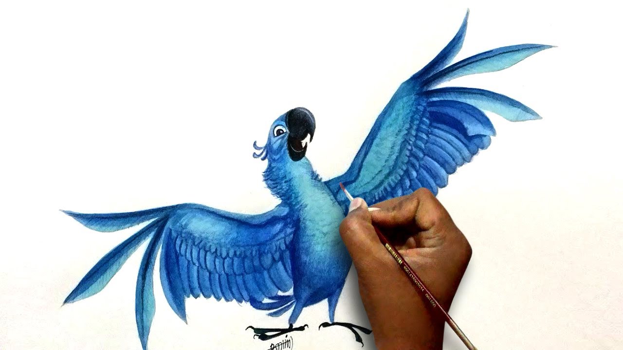 how to draw Blu character- Rio speed drawing
