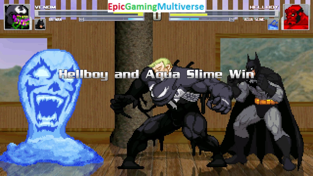 Venom And Batman VS Hellboy And Aqua Slime In A MUGEN Match / Battle / Fight