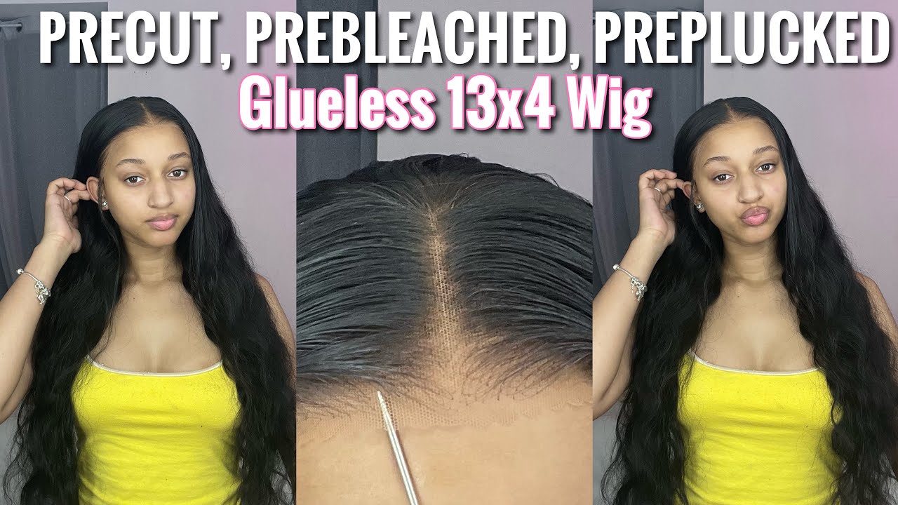 Beginner Friendly GLUELESS Install On 13x4 Frontal *PRECUT, PREBLEACHED, PREPLUCKED* | Ishow Hair
