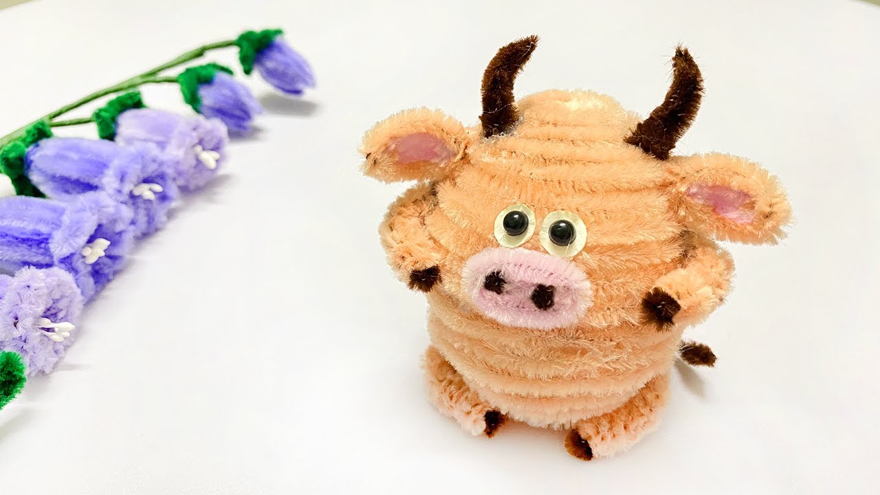 DIY Mini COW | Pipe Cleaner Animal Craft | How to Make Cute Mini Cow with Piper cleaner