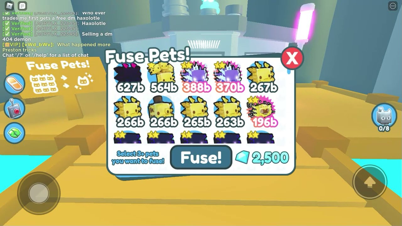 PET SIMULATOR X *NEW* AXOLOTL UPDATE-What Happens If You Fuse 5 golden Camo Axolotl