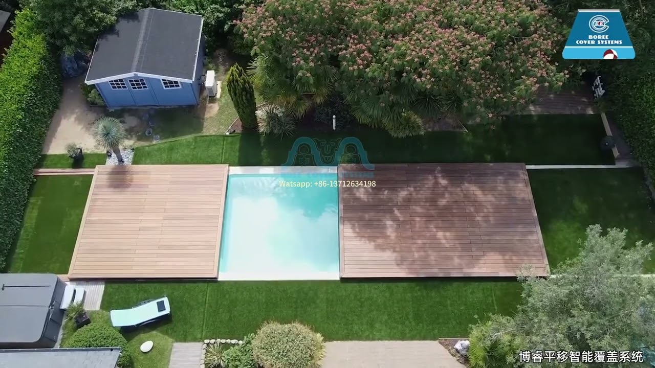 Sliding pool deck cover