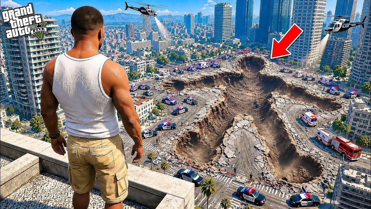 Franklin Found a Mysterious Body Print in GTA 5! | GTA 5 Mods | (gta5mods)