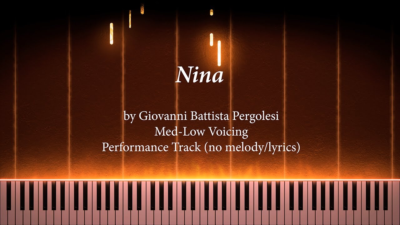 24 Italian Songs - 18 Nina (Performance Accompaniment, Piano Roll Med Low)