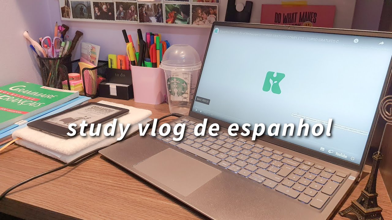 estudando espanhol até de madrugada ✨️ kultivi, como ler, música, app