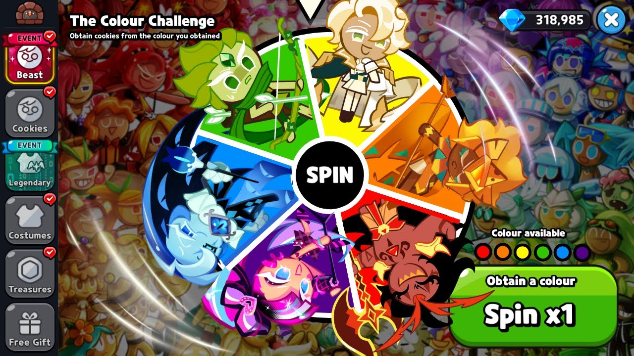 The COLOUR CHALLENGE! Can i get all cookies of the COLOUR i spin?!🎨
