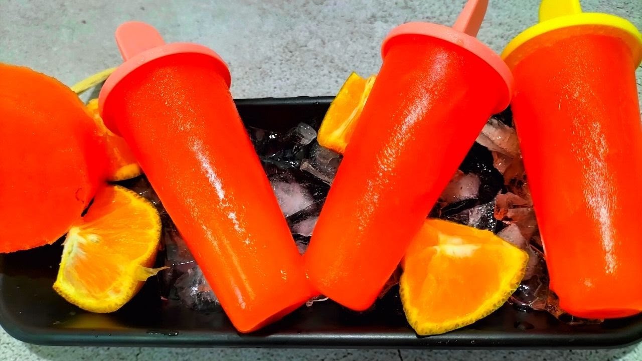 Juicy Orange Popsicle Recipe | Orange Ice Cream | Homemade Ice Cream Recipes | fruits Popsicle