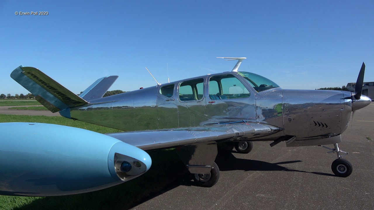 Polished Aluminum Beech J35 Bonanza N980SE Teuge Airport 18 Sept 2020