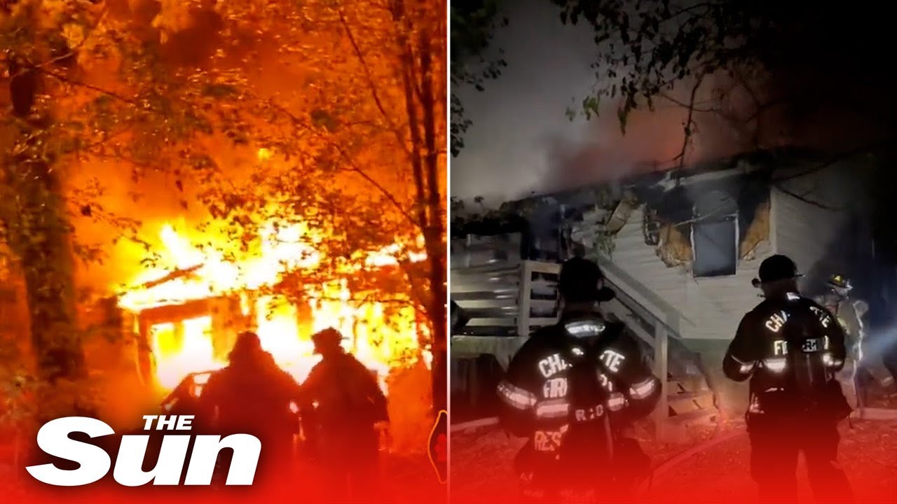 North Carolina firefighters battle raging blaze in Charlotte