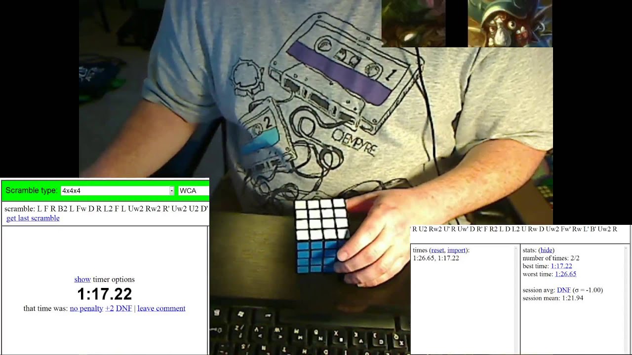 Sub-1:24 Average of 5: 4x4x4 Rubik's Cube