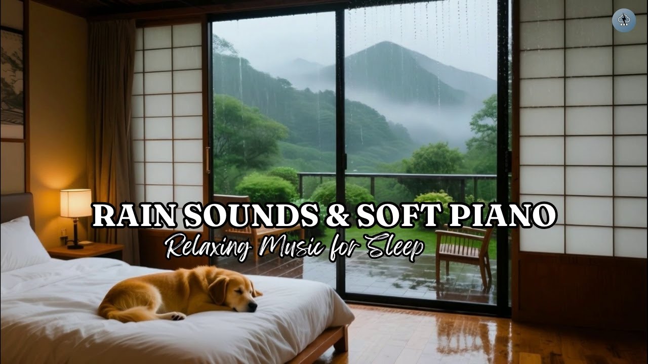 Relaxing Piano Music + Rain Sounds in Warm Bedroom | Sleep Music, Stress Relief, Anxiety, Meditation