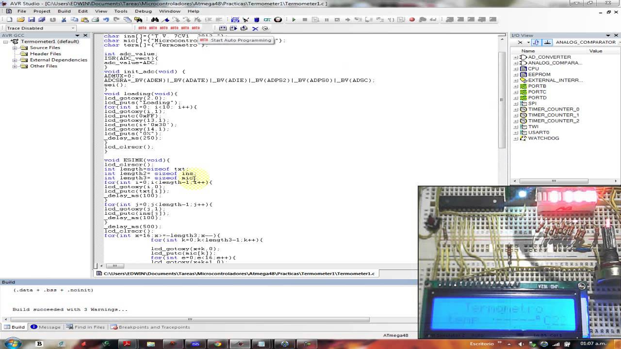 Termometro con Microcontrolador atMega48