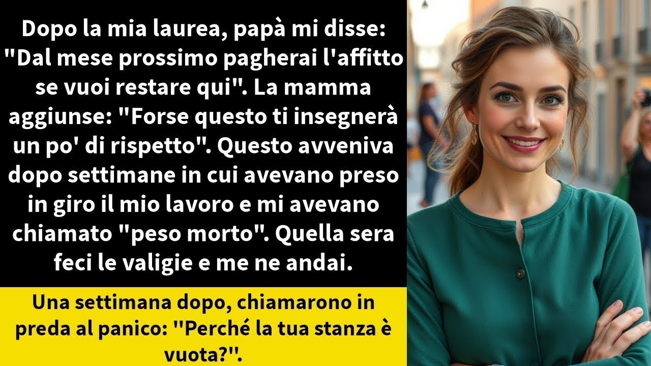 Dopo la mia laurea, papà mi disse   Dal mese prossimo pagherai l'affitto se vuoi restare qui