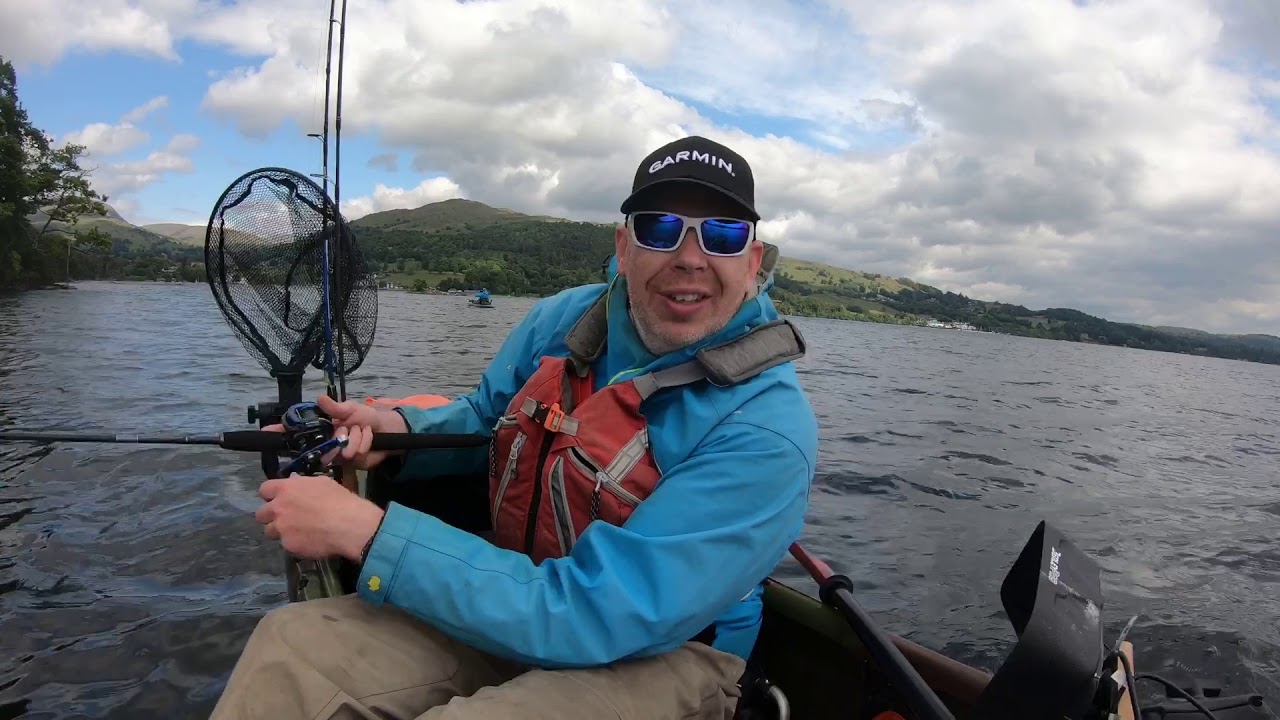 pike fishing in the Lake District from the kayak.