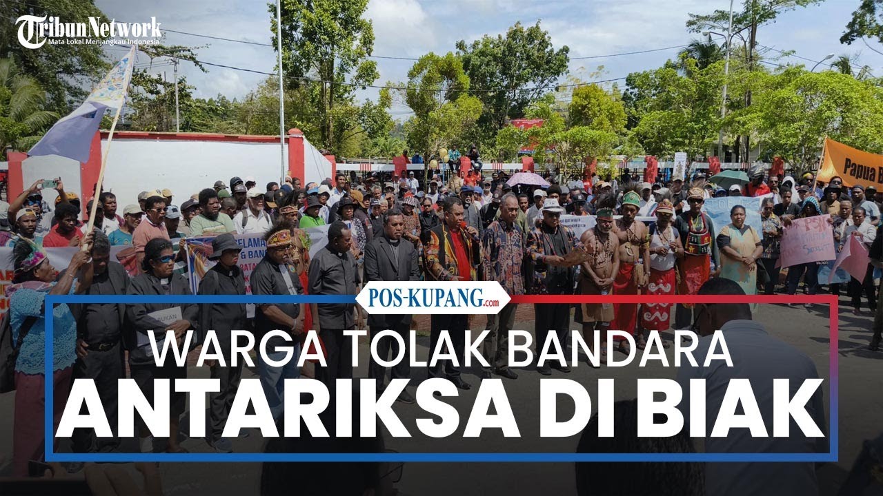 Warga Biak Demo Tolak Pembangunan Bandara Antariksa dan Markas TNI