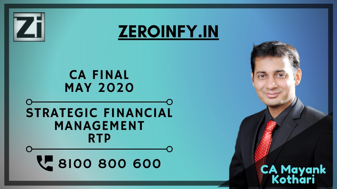 CA Final | SFM | RTP | By CA Mayank Kothari | May 2020 |