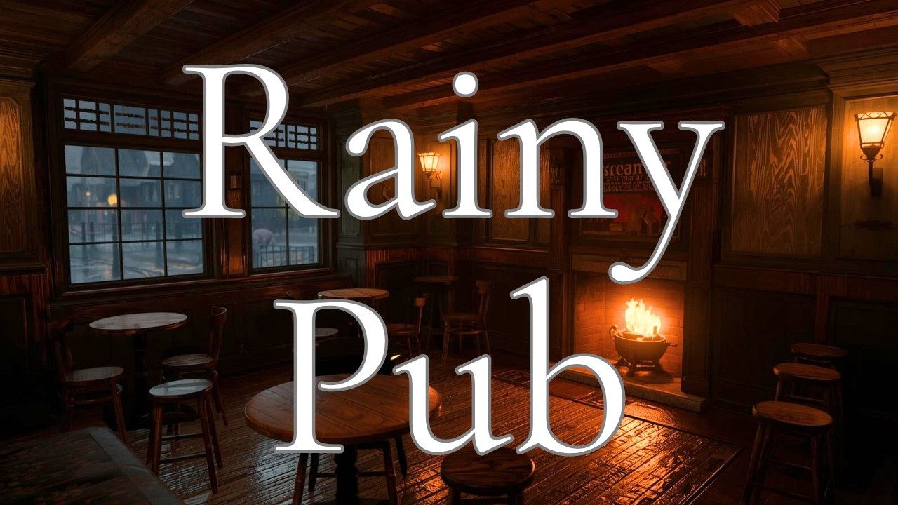 4 Hours in a Cozy Rainy Irish Pub ☘️ Fireplace & Rain Ambience for Relaxing, Studying & Sleep