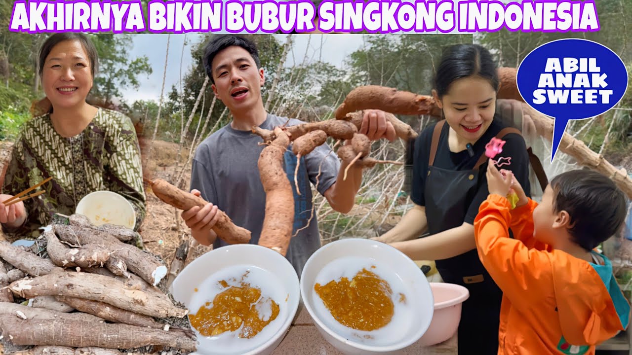 AKHIRNYA KESAMPAIAN PANEN SINGKONG LAGI DI CHINA LANGSUNG DIOLAH JADI BUBUR SINGKONG INDONESIA