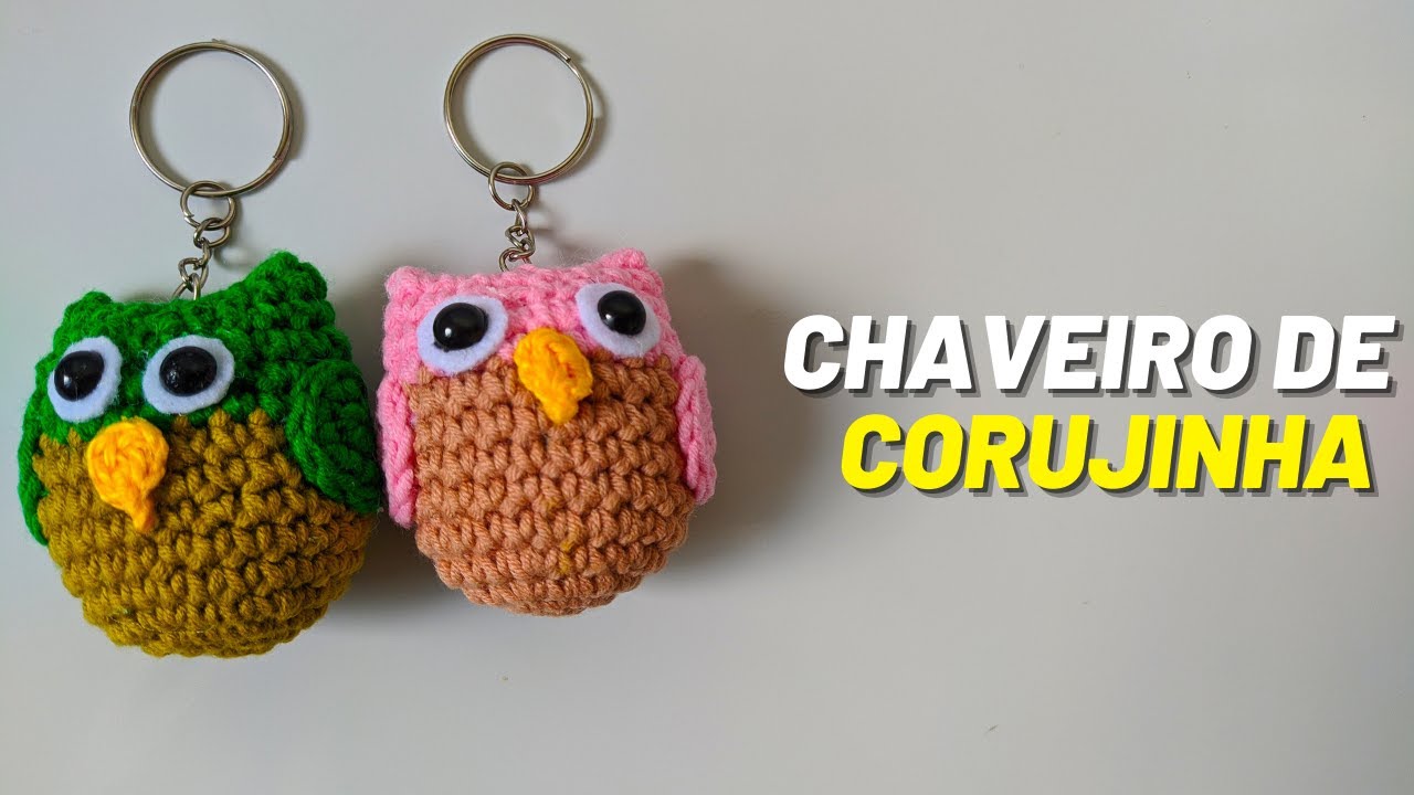 Chaveiro de corujinha de crochê